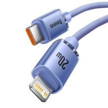 Baseus Type-C - Lightning cable, Crystal Shine Series Fast Charging Data Cable 20W 1.2m Purple (CAJY000205)