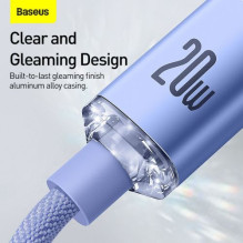 Baseus Type-C - Lightning cable, Crystal Shine Series Fast Charging Data Cable 20W 1.2m Purple (CAJY000205) Baseus Type-C - Lightning cable, Crystal Shine Series Fast Charging Data Cable 20W 1.2m Purple (CAJY000205)