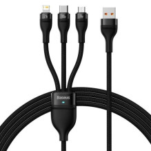 Baseus Universal Flash Series 3-in-1 Fast Charging Data Cable (USB-A to Micro + Lightning + Type-C) 100W, 1.2m Black (CA Baseus Universal Flash Series 3-in-1 Fast Charging Data Cable (USB-A to Micro + Lightning + Type-C) 100W, 1.2m Black (CA