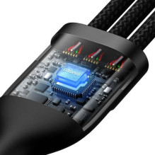 Baseus Universal Flash Series 3-in-1 Fast Charging Data Cable (USB-A to Micro + Lightning + Type-C) 100W, 1.2m Black (CA