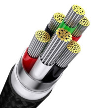 Baseus Universal Flash Series 3-in-1 Fast Charging Data Cable (USB-A to Micro + Lightning + Type-C) 100W, 1.2m Black (CA Baseus Universal Flash Series 3-in-1 Fast Charging Data Cable (USB-A to Micro + Lightning + Type-C) 100W, 1.2m Black (CA