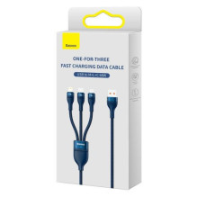 Baseus Universal Cable Flash Series II 3-in-1 Fast Charging Data Cable (USB-A to Micro + Lightning + Type-C) 66W, 480mbp