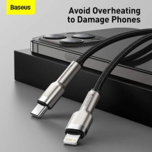 Baseus Type-C - Lightning Cafule Series Metal data cable PD 20W 1m Black (CATLJK-A01) Baseus Type-C - Lightning Cafule Series Metal data cable PD 20W 1m Black (CATLJK-A01)