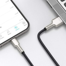 Baseus Lightning Cafule Series Metal data cable 2.4A 0.25m Black