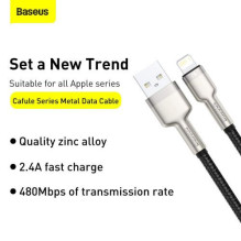Baseus Lightning Cafule Series Metal data cable 2.4A 0.25m Black Baseus Lightning Cafule Series Metal data cable 2.4A 0.25m Black