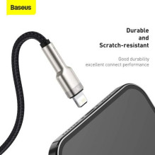 Baseus Lightning Cafule Series Metal data cable 2.4A 0.25m Black
