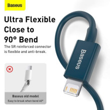 Baseus Lightning Superior Series cable, Fast Charging, Data 2.4A, 1m Blue (CALYS-A03)