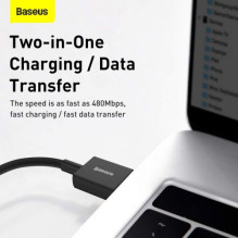Baseus Lightning Superior Series cable, Fast Charging, Data 2.4A, 2m Black (CALYS-C01)