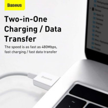 Baseus Lightning Superior Series cable, Fast Charging, Data 2.4A, 2m White (CALYS-C02) Baseus Lightning Superior Series cable, Fast Charging, Data 2.4A, 2m White (CALYS-C02)