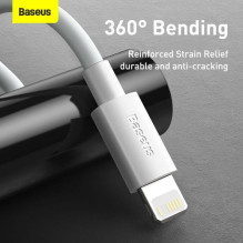 Baseus Lightning Simple Wisdom cable (2pcs / set) 2.4A 1.5m White (TZCALZJ-02)