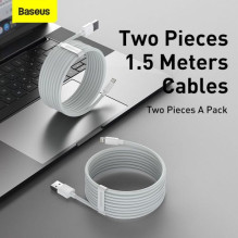 Baseus Lightning Simple Wisdom cable (2pcs / set) 2.4A 1.5m White (TZCALZJ-02) Baseus Lightning Simple Wisdom cable (2pcs / set) 2.4A 1.5m White (TZCALZJ-02)