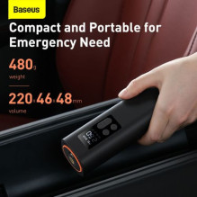 Baseus Car Tool Super Mini Inflator Tyre Pump 15sec Fast Inflation, 4 Tires in 25 Minutes, Black (CRCQ000001)