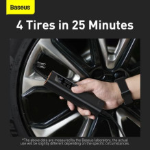 Baseus Car Tool Super Mini Inflator Tyre Pump 15sec Fast Inflation, 4 Tires in 25 Minutes, Black (CRCQ000001)
