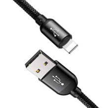 Baseus Cable Three Primary Colors Light / Type-C / Micro Nylon Braid 3.5A 1.2m Black (CAMLT-BSY01)