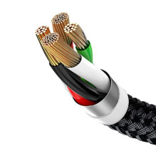 Baseus Cable Three Primary Colors Light / Type-C / Micro Nylon Braid 3.5A 1.2m Black (CAMLT-BSY01)