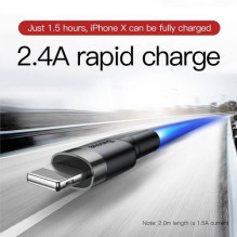 Baseus Lightning Cafule Cable 2.4A 0.5m Gray + Black (CALKLF-AG1) Baseus Lightning Cafule Cable 2.4A 0.5m Gray + Black (CALKLF-AG1)