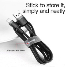 Baseus Lightning Cafule Cable 2.4A 0.5m Gray + Black (CALKLF-AG1)