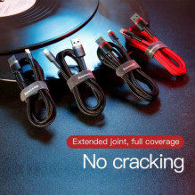 Baseus Lightning Cafule Cable 2.4A 1m Red + Black (CALKLF-B19)