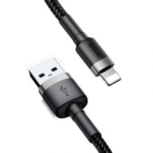 Baseus Lightning Cafule Cable 1.5A 2m Gray + Black (CALKLF-CG1) Baseus Lightning Cafule Cable 1.5A 2m Gray + Black (CALKLF-CG1)