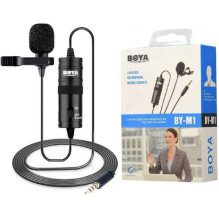 BOYA Microphone Wired, Omni Directional polar pattern Lavalier, High quality sound, Work with cameras, smartphones and c
