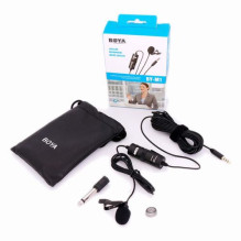 BOYA Microphone Wired, Omni Directional polar pattern Lavalier, High quality sound, Work with cameras, smartphones and c