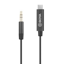 BOYA Adapter cable BY-K2, 3.5mm Male TRRS to Male Type-C (20cm) Black EU