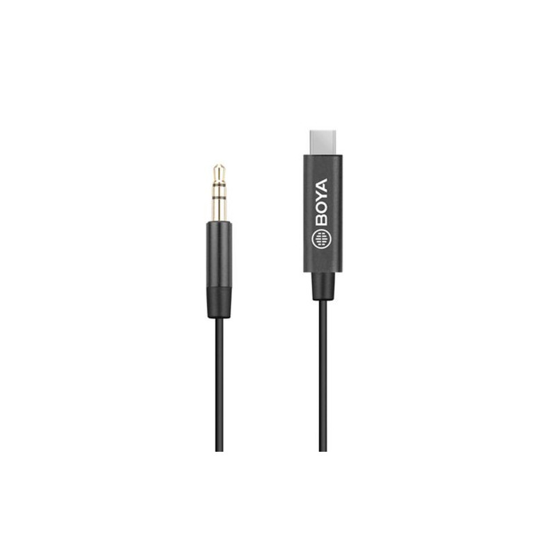BOYA Adapter cable BY-K2, 3.5mm Male TRRS to Male Type-C (20cm) Black EU