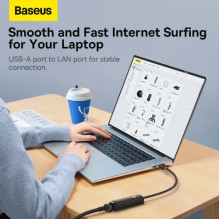Baseus Network Adapter Lite Series Ethernet Adapter USB-A to RJ45 LAN Port (100Mbps) Black (WKQX000001) Baseus Network Adapter Lite Series Ethernet Adapter USB-A to RJ45 LAN Port (100Mbps) Black (WKQX000001)
