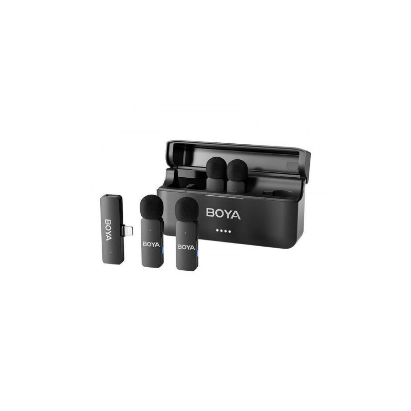 BOYA Microphone Wireless BY-V4 2.4GHz with 4 transmitters and 1 receiver (Lightning) Black EU