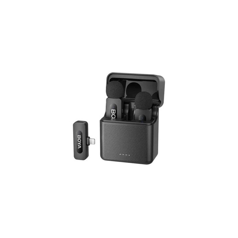 BOYA Microphone Wireless BY-V3 2.4GHz with 2 transmitters and 1 receivers (Lightning) Black EU