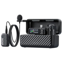 BOYA Microphone Wireless and Wired BOYAMIC 2-01 2.4GHz, AI Powered Noise Cancellation with 2 receivers and 1 transmitter