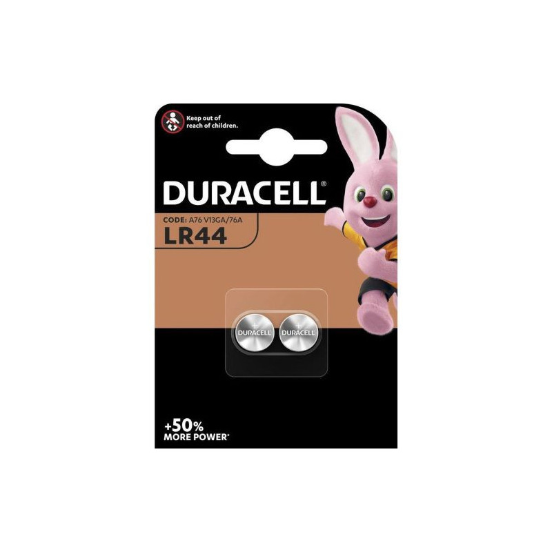 DURACELL Battery (LR44) Button Alkaline (2 battery / blister) 1.55V