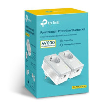 TP-Link Range Extender PA4010P AV600 Wireless Passtrough Powerline Starter Kit (2pack Adapter), 600Mbps, LAN / WAN, Whit