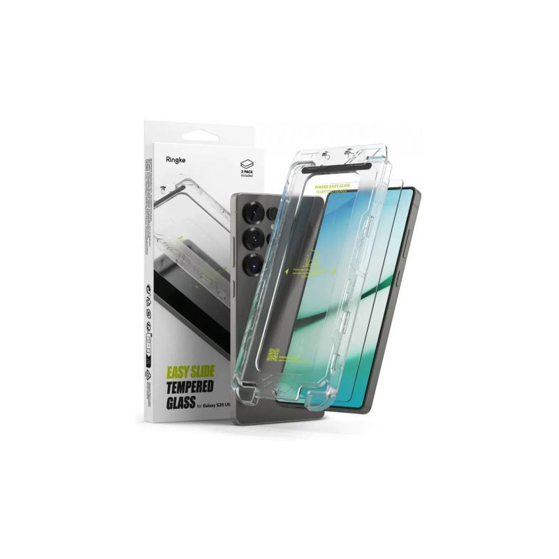 Ringke Galaxy S25 Ultra Screen Protector Premium Easy Slide Tempered Glass 9H with installation jig (2pcs) Transparent