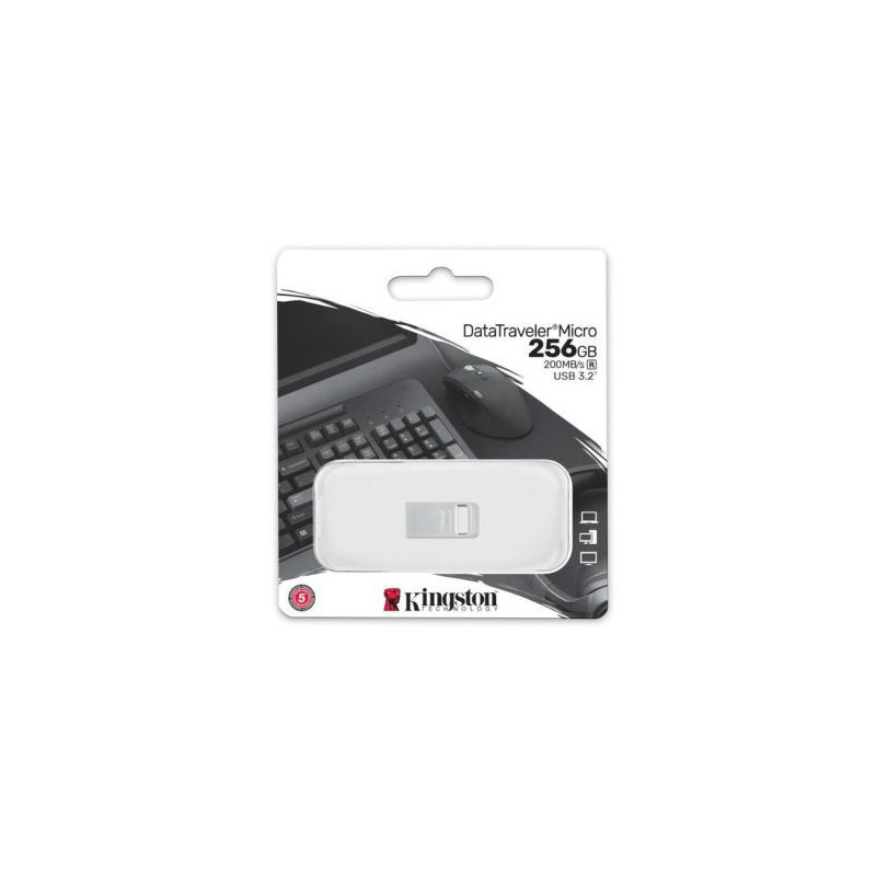 Kingston Pendrive 256GB DataTraveler Micro USB 3.2 Silver EU (DTMC3G2 / 256GB)