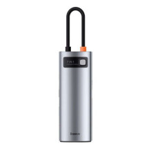 Baseus HUB Metal Gleam series 7-in-1 Multifunctional (Type-C to 2x USB 3.0, PD 100W / HDMI 4K 30Hz / RJ45 1Gbps, Type-C 