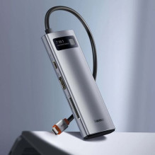 Baseus HUB Metal Gleam series 7-in-1 Multifunctional (Type-C to 2x USB 3.0, PD 100W / HDMI 4K 30Hz / RJ45 1Gbps, Type-C 