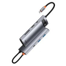 Baseus HUB Metal Gleam series 7-in-1 Multifunctional (Type-C to 2x USB 3.0, PD 100W / HDMI 4K 30Hz / RJ45 1Gbps, Type-C 