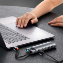 Baseus HUB Metal Gleam series 7-in-1 Multifunctional (Type-C to 2x USB 3.0, PD 100W / HDMI 4K 30Hz / RJ45 1Gbps, Type-C 