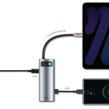 Baseus HUB Metal Gleam series 7-in-1 Multifunctional (Type-C to 2x USB 3.0, PD 100W / HDMI 4K 30Hz / RJ45 1Gbps, Type-C 
