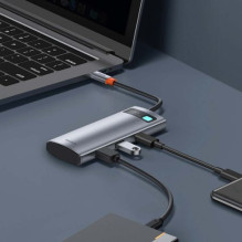 Baseus HUB Metal Gleam series 7-in-1 Multifunctional (Type-C to 2x USB 3.0, PD 100W / HDMI 4K 30Hz / RJ45 1Gbps, Type-C 