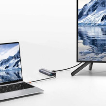 Baseus HUB Metal Gleam series 7-in-1 Multifunctional (Type-C to 2x USB 3.0, PD 100W / HDMI 4K 30Hz / RJ45 1Gbps, Type-C 