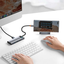 Baseus HUB Metal Gleam series 7-in-1 Multifunctional (Type-C to 2x USB 3.0, PD 100W / HDMI 4K 30Hz / RJ45 1Gbps, Type-C 