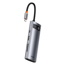 Baseus HUB Metal Gleam series 7-in-1 Multifunctional (Type-C to 2x USB 3.0, PD 100W / HDMI 4K 30Hz / RJ45 1Gbps, Type-C 