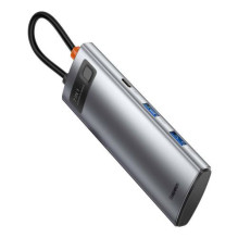 Baseus HUB Metal Gleam series 7-in-1 Multifunctional (Type-C to 2x USB 3.0, PD 100W / HDMI 4K 30Hz / RJ45 1Gbps, Type-C 