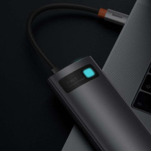 Baseus HUB Metal Gleam series 7-in-1 Multifunctional (Type-C to 2x USB 3.0, PD 100W / HDMI 4K 30Hz / RJ45 1Gbps, Type-C 