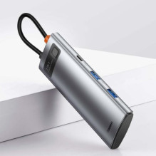 Baseus HUB Metal Gleam series 7-in-1 Multifunctional (Type-C to 2x USB 3.0, PD 100W / HDMI 4K 30Hz / RJ45 1Gbps, Type-C 