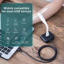 Baseus HUB Square round 4in1 USB Adapter USB3.0*1 + USB2.0*3 1m Black (CAHUB-AY01)