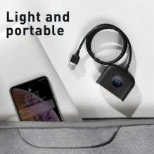 Baseus HUB Square round 4in1 USB Adapter USB3.0*1 + USB2.0*3 1m Black (CAHUB-AY01)