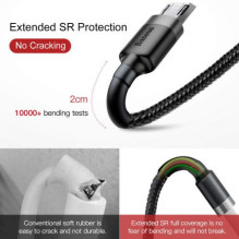 Baseus Micro USB Cafule Cable 2.4A 1m Gray + Black (CAMKLF-BG1) Baseus Micro USB Cafule Cable 2.4A 1m Gray + Black (CAMKLF-BG1)